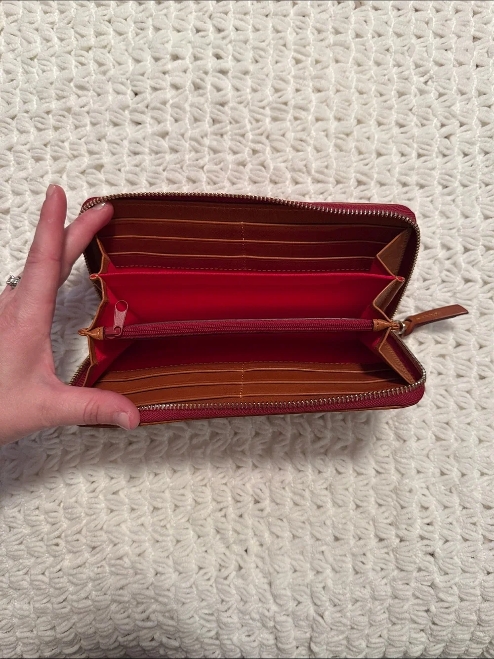 Dooney & Bourke Brown Zip-Around Leather Wallet
